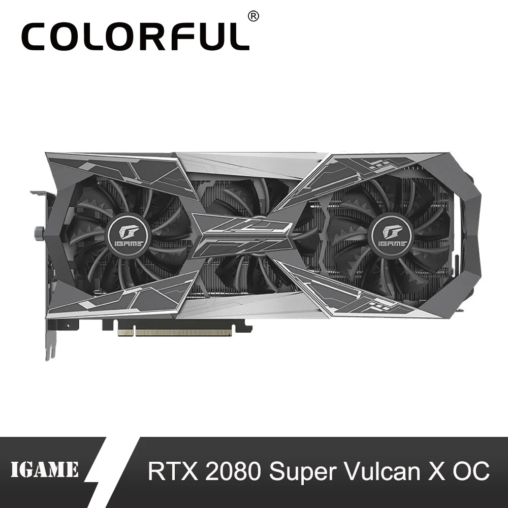 Colorful iGame GeForce RTX 2080 Super Graphic Card Vulcan X OC GDDR6 8G Nvidia GPU One-key Overclock RGB LCD PCI-E3.0 Port
Colorful iGame GeForce RTX 2080 Super Graphic Card Vulcan X OC GDDR6 8G Nvidia GPU One-key Overclock RGB LCD PCI-E3.0 Port