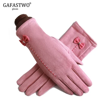 Winter Plus Velvet New Women Fashion Warm Gloves Ladies Synthetic Suede Gloves Touch Screen Bow Decoration Red pink Color
Winter Plus Velvet New Women Fashion Warm Gloves Ladies Synthetic Suede Gloves Touch Screen Bow Decoration Red pink Color