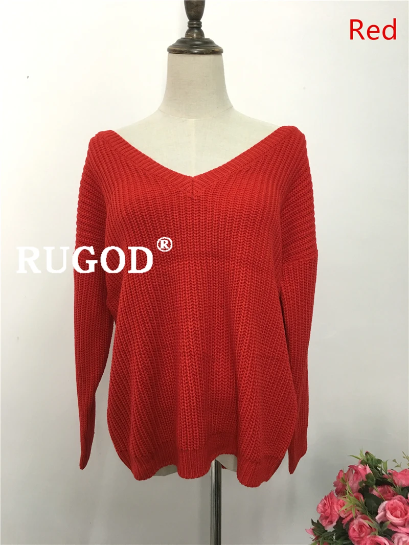 FREE SHIPPING Sweater Outfit Winter Backless V-neck Pullover Knitted JKP2768 FREE SHIPPING Sweater Outfit Winter Backless V-neck Pullover Knitted JKP2768