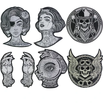 Large Skull Guns Patch Embroidered Beauty Girl Sticker Iron on for Back Jacket Motorcycle Rider Hands Badge 1pc TH2067 
Large Skull Guns Patch Embroidered Beauty Girl Sticker Iron on for Back Jacket Motorcycle Rider Hands Badge 1pc TH2067
