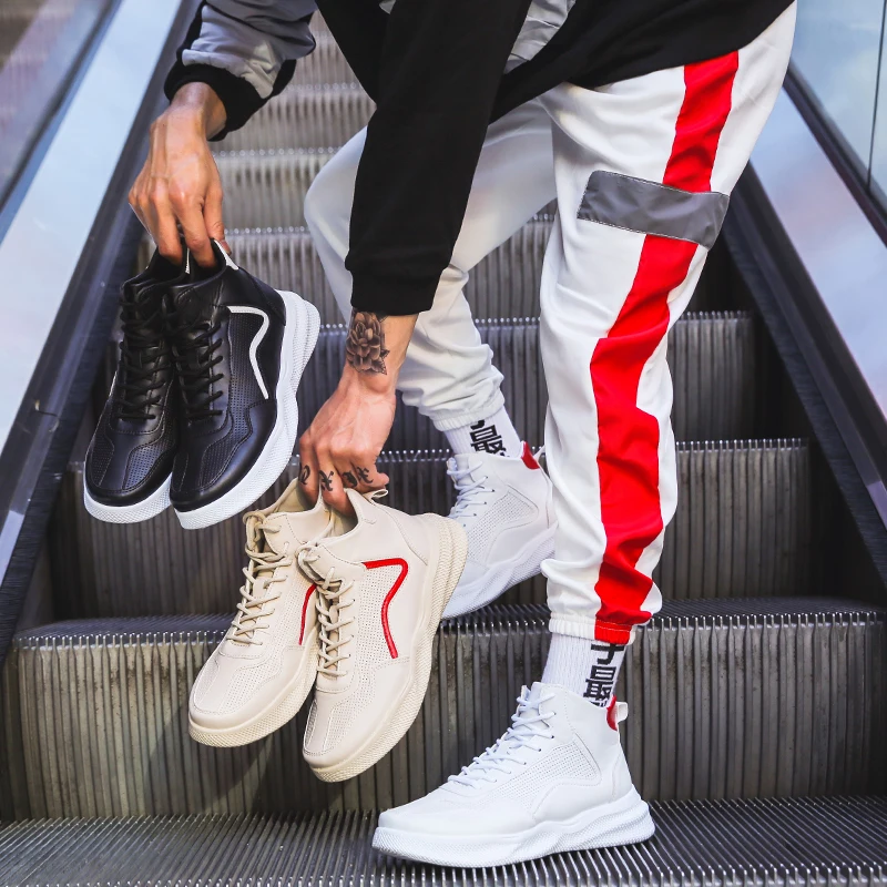 Men's Casual Leather Breathable Shoes New Designer Non-slip High Heel White Shoes Male Pu Footwears Men Sneakers Zapatos Hombre
Men's Casual Leather Breathable Shoes New Designer Non-slip High Heel White Shoes Male Pu Footwears Men Sneakers Zapatos Hombre
