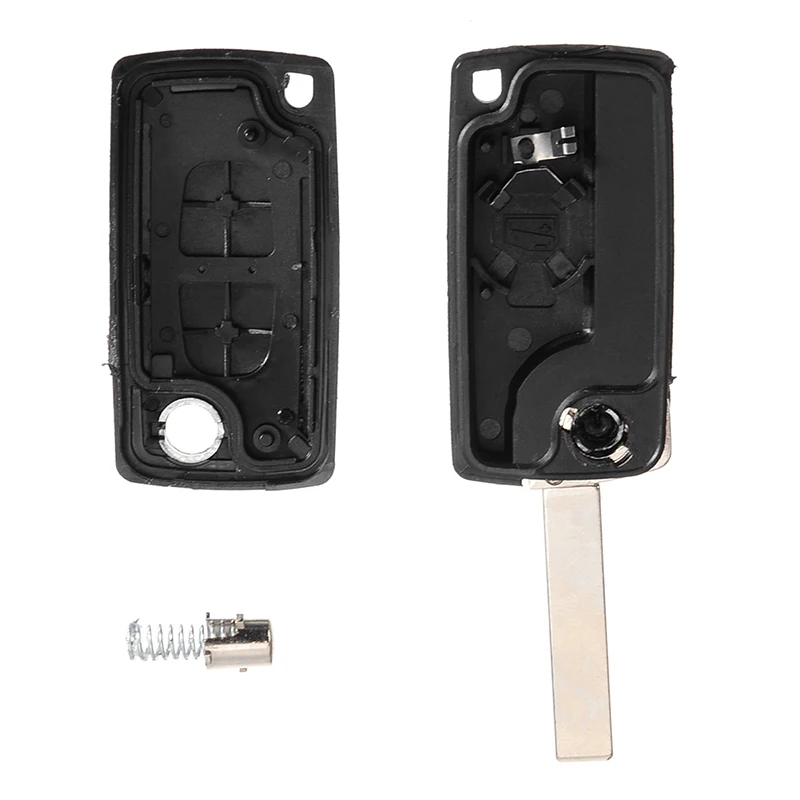 For Peugeot 307 308 407 408 207 2 Buttons Remote Flip Folding Key Shell Uncut Blade Replacement Fob Case No Logo