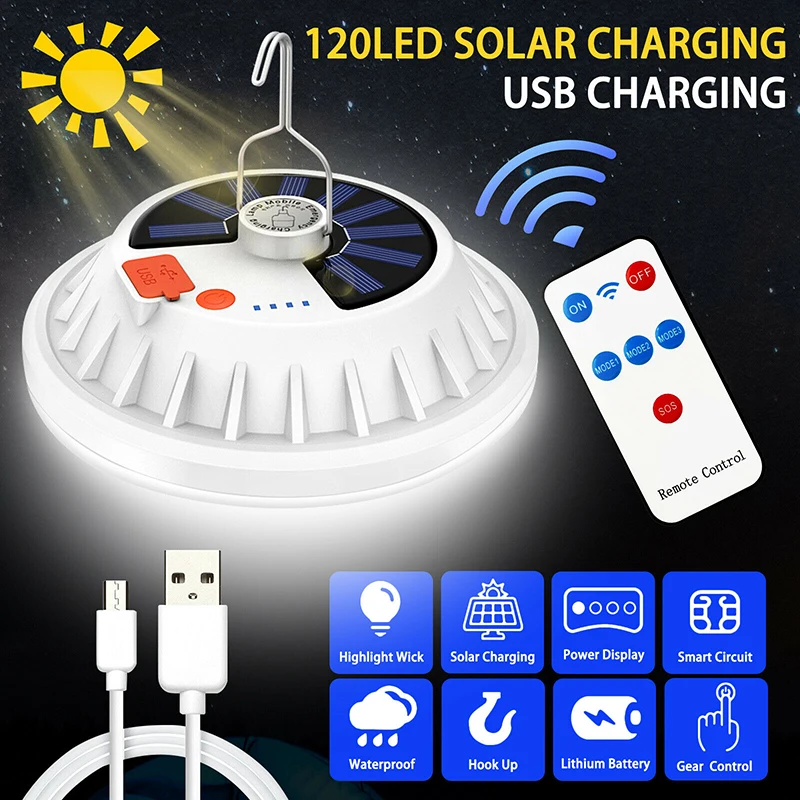 Light Bulb Solar Powered 120 LED Home Emergency USB Charging Outdoor Lighting Camping Hiking Fishing Lantern
Light Bulb Solar Powered 120 LED Home Emergency USB Charging Outdoor Lighting Camping Hiking Fishing Lantern