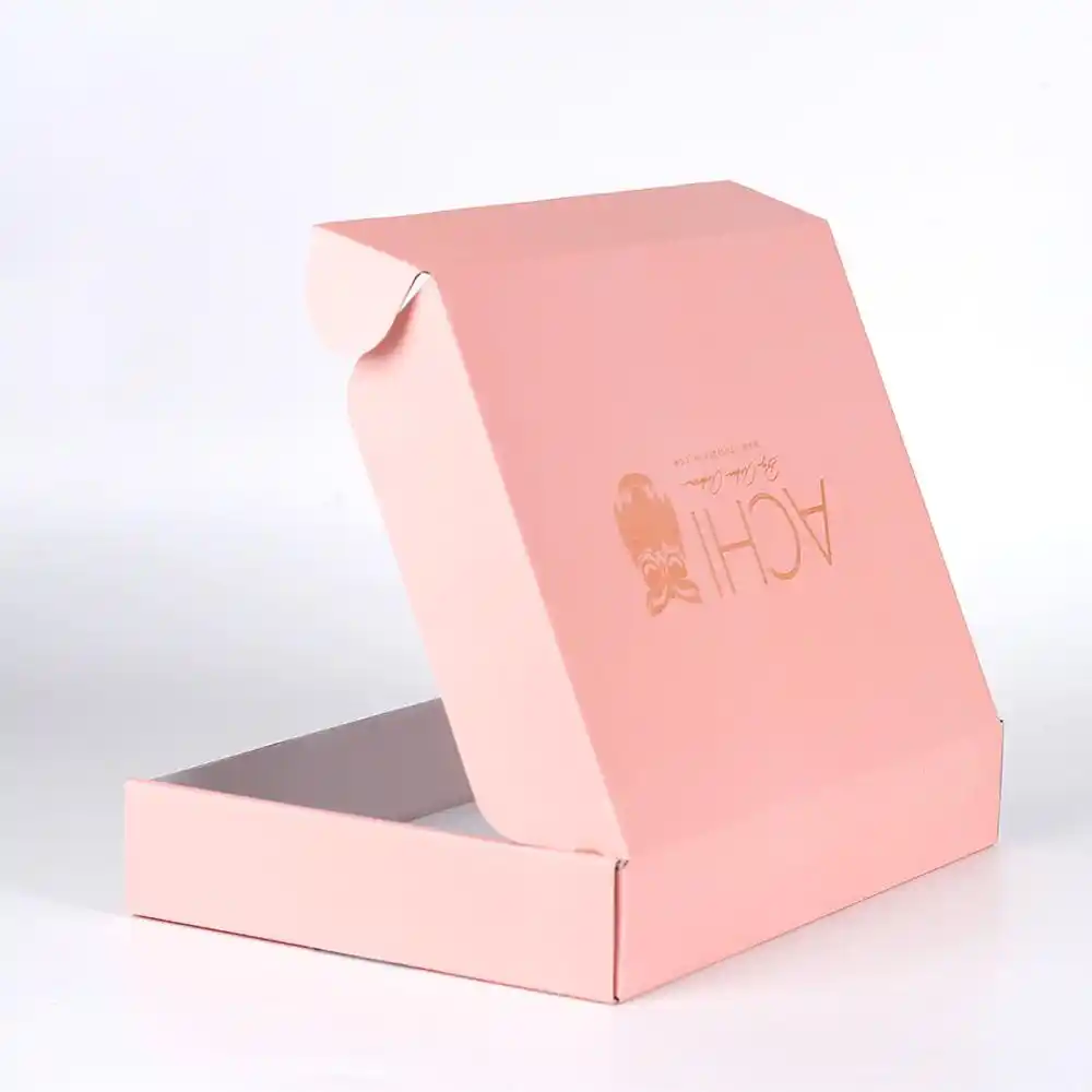 custom pink corrugated paper box printed multi colors logo