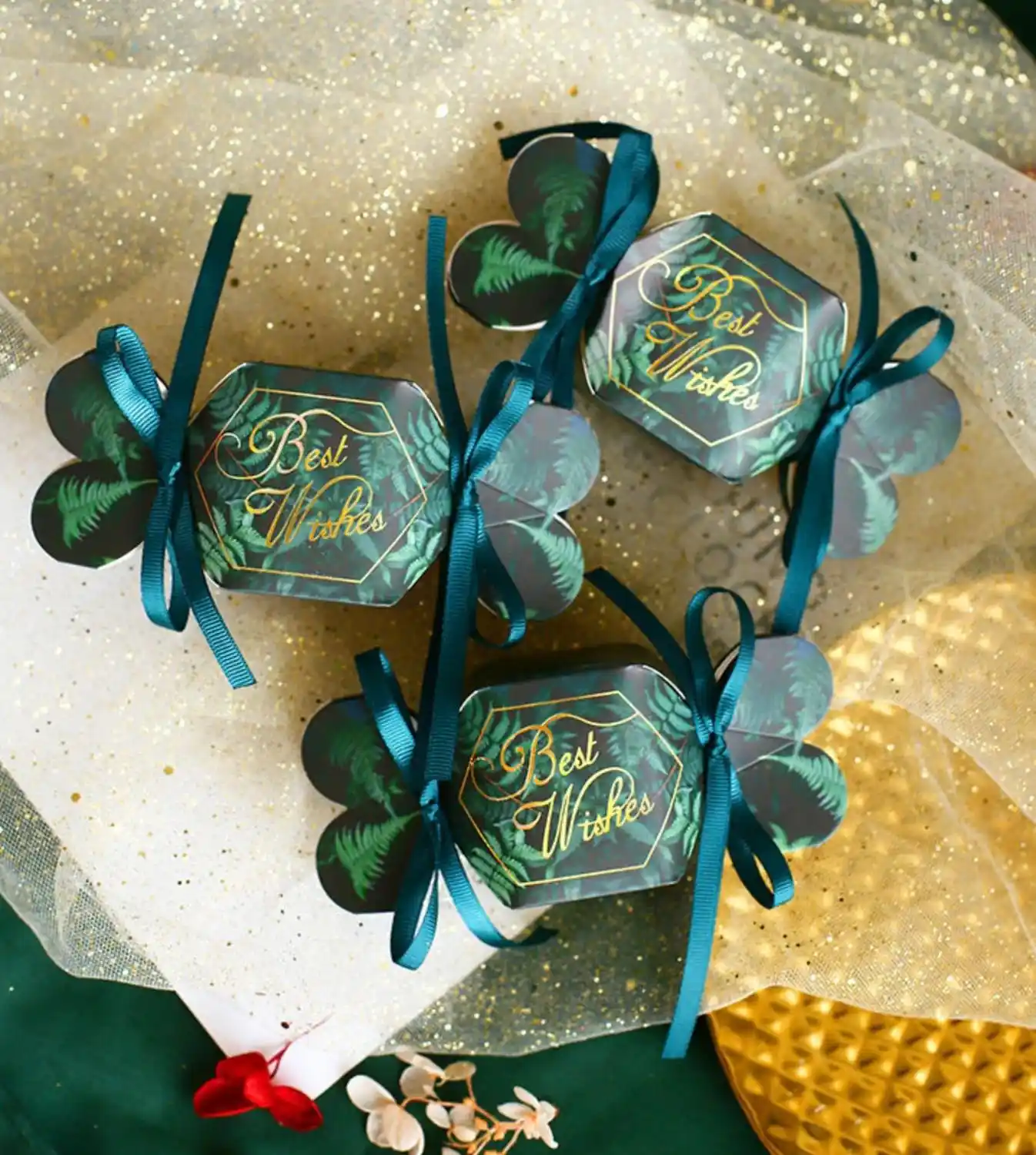 50pcs/pack creative cute candy shape heart leaves wedding candy