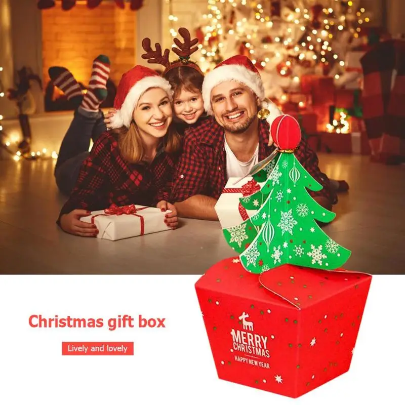 paper boxes christmas tree shaped cartoon folding pastry gifts