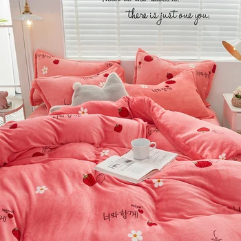 Durable Flannel Fabric Home Textile Soft Bedding Set With Zipper Closure include Duvet Cover Set and Pillowshams Strawberry
Durable Flannel Fabric Home Textile Soft Bedding Set With Zipper Closure include Duvet Cover Set and Pillowshams Strawberry