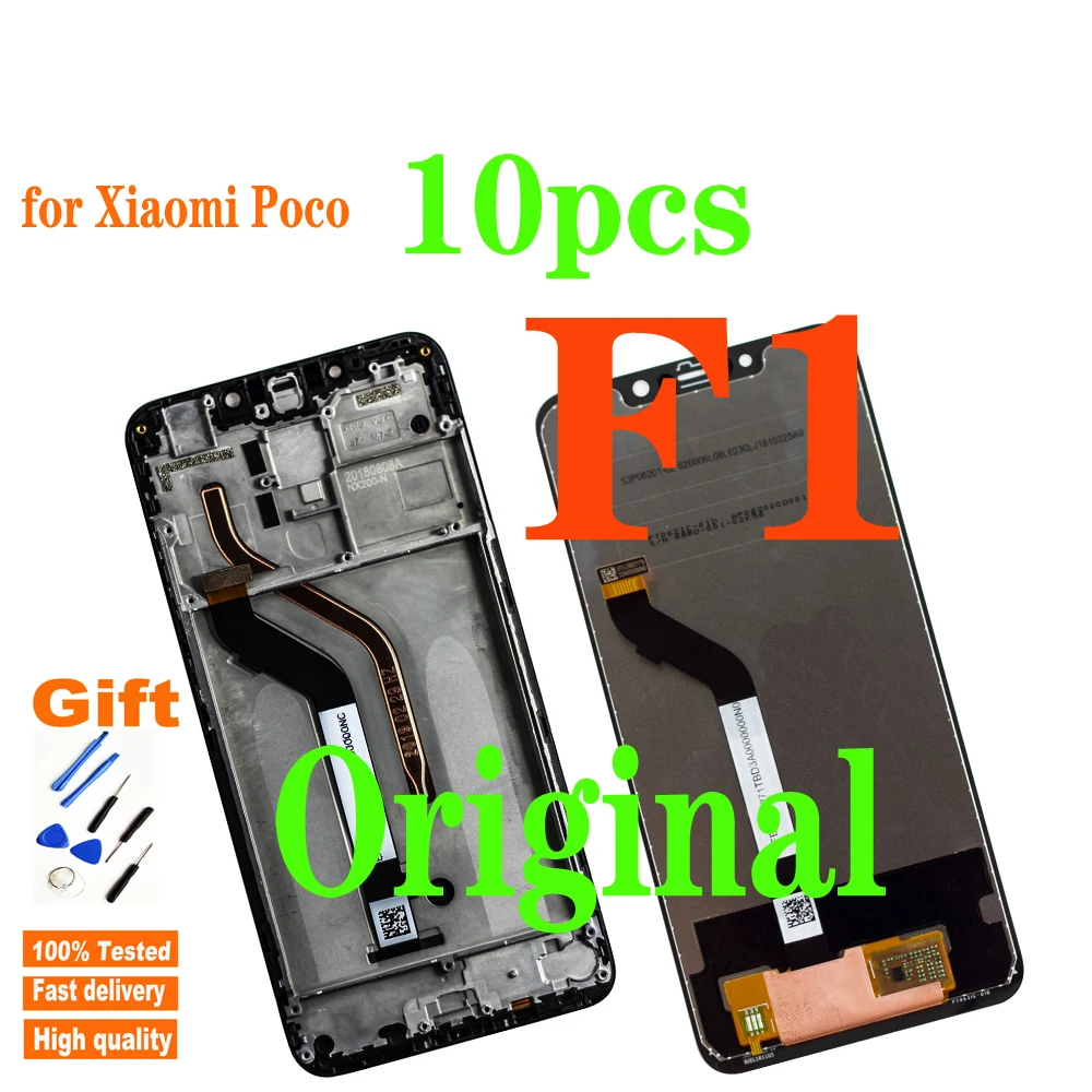 10PCS Original 6.18" Display for Xiaomi Poco F1 LCD Touch Screen Digitizer Assembly for Pocophone F1 Display Repair parts
10PCS Original 6.18" Display for Xiaomi Poco F1 LCD Touch Screen Digitizer Assembly for Pocophone F1 Display Repair parts