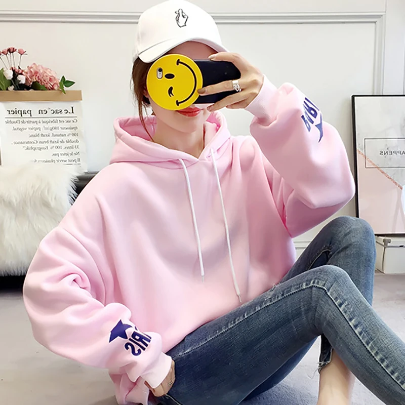 Women Hoodies Sweatshirt 2019 New Korean Warm Long Sleeve Hooded Tops Female Cute Letter Print Plus Velvet Loose Hoodie
Women Hoodies Sweatshirt 2019 New Korean Warm Long Sleeve Hooded Tops Female Cute Letter Print Plus Velvet Loose Hoodie
