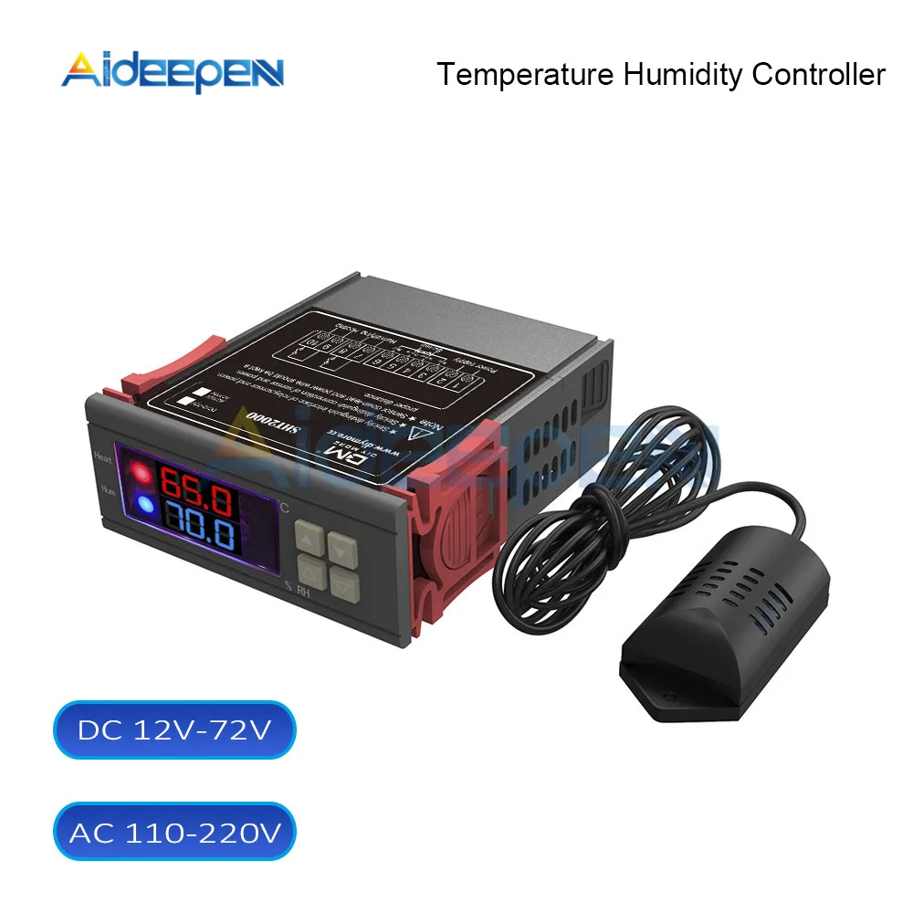 SHT2000 AC 110V 220V DC 12V-72V Digital Temperature Humidity Controller Home Fridge Thermostat Humidistat Thermometer Hygrometer
SHT2000 AC 110V 220V DC 12V-72V Digital Temperature Humidity Controller Home Fridge Thermostat Humidistat Thermometer Hygrometer