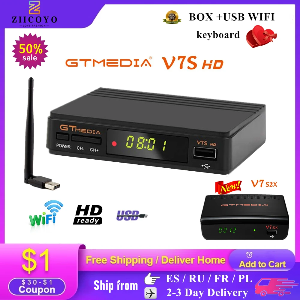 DVB-S2 Gtmedia V7 S2X Satellite decoder 1080P DVB-S2 Upgraded by Gtmedia V7S HD Include USB Wifi H.265 TV Box Freesat v7 No app
DVB-S2 Gtmedia V7 S2X Satellite decoder 1080P DVB-S2 Upgraded by Gtmedia V7S HD Include USB Wifi H.265 TV Box Freesat v7 No app