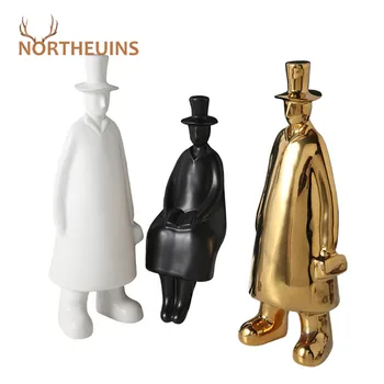NORTHEUINS Ceramic Mr. Hat Man Figurines Nordic Modern Figure Statue for Interior Sculpture Decoration Object Christmas Desk Art
NORTHEUINS Ceramic Mr. Hat Man Figurines Nordic Modern Figure Statue for Interior Sculpture Decoration Object Christmas Desk Art
