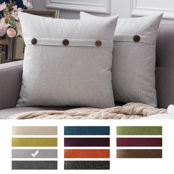 2 Set Decoratie Linen Throw Pillow Coers Cushion Case Triple Button intage Pillowcase for Couch Sofa Bed 45 x 45 cm
2 Set Decoratie Linen Throw Pillow Coers Cushion Case Triple Button intage Pillowcase for Couch Sofa Bed 45 x 45 cm