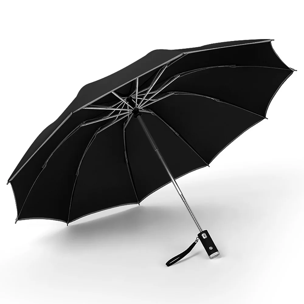 

Creative Led Light Umbrella High-End Automatic 3 Fold Umbrellas Reverse Car Clear Umbrella Rain Women Outdoor Parasol Umbrella