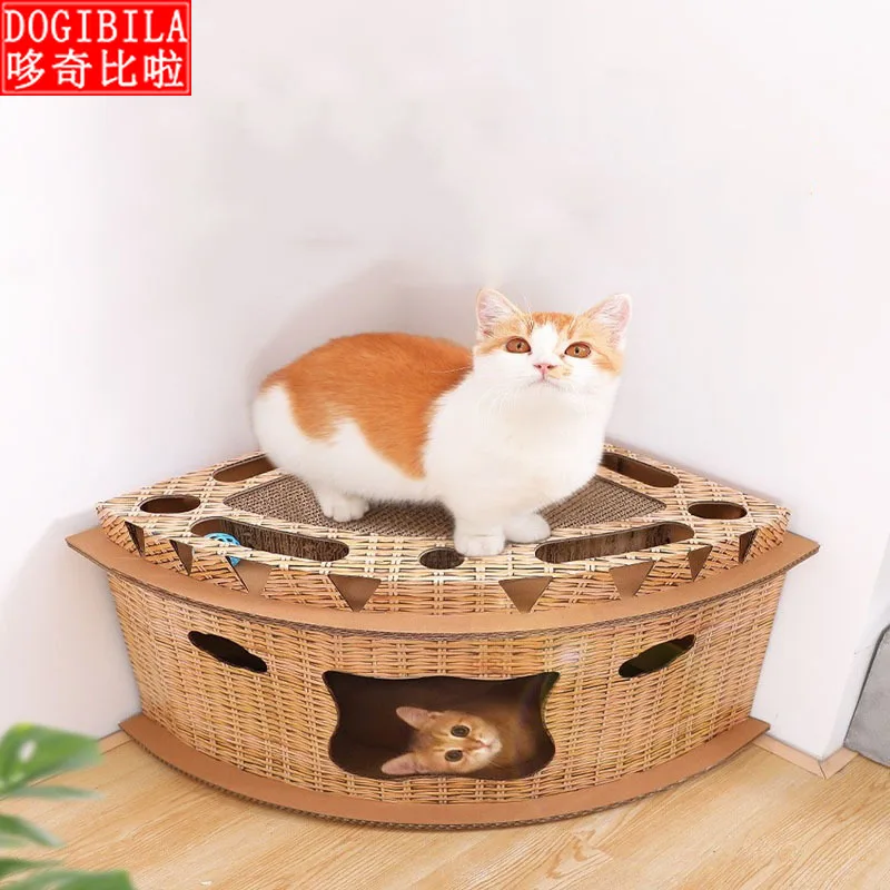 Cat claw plate claw grinder corrugated box villa toy box house type cat supplies cat house cat nest
Cat claw plate claw grinder corrugated box villa toy box house type cat supplies cat house cat nest