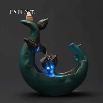 PINNY Electronic LED Creative Incense Burner Brilliant Backflow Incense Base Home Decoration Ceramic Sandalwood Incense Censer
PINNY Electronic LED Creative Incense Burner Brilliant Backflow Incense Base Home Decoration Ceramic Sandalwood Incense Censer