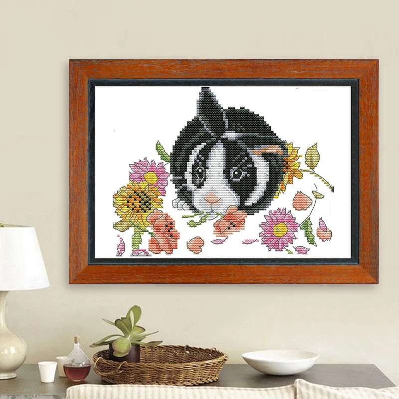 Joy Sunday DIY Cross Stitch Kit Bunny in the flowers pattern Printed Suitable for the living room Chinese embroidery needlework
Joy Sunday DIY Cross Stitch Kit Bunny in the flowers pattern Printed Suitable for the living room Chinese embroidery needlework