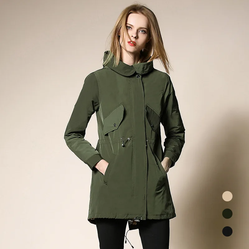 Hooded Coat Women's Mid-length 2019 Spring And Autumn New Style A- line Loose And Plus-sized Thin Jacket Coat for Women Fashion
Hooded Coat Women's Mid-length 2019 Spring And Autumn New Style A- line Loose And Plus-sized Thin Jacket Coat for Women Fashion