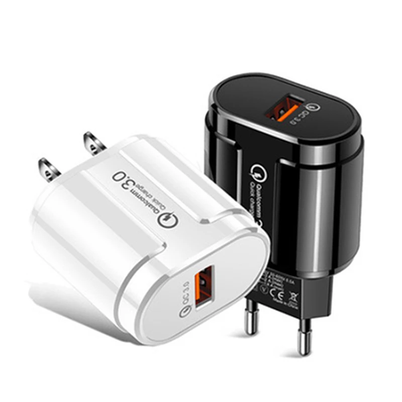 Quick Charger QC3.0 USB EU US UK Plug Wall Mobile Phone Adapter for iPhone 11 XS MAX Fast Charging Samsung | Мобильные телефоны и