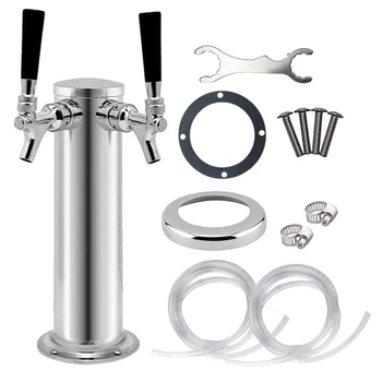 Draft Beer Tower Faucet Dispenser Double Beer Tap Stainless Steel Beer Tower Beer Wine and Beer Tower Assembly Accessory for Hom
Draft Beer Tower Faucet Dispenser Double Beer Tap Stainless Steel Beer Tower Beer Wine and Beer Tower Assembly Accessory for Hom