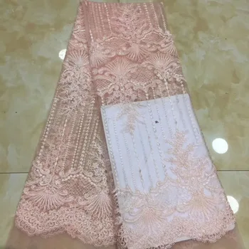 NIAI Latest French Nigerian Sequins Lace Fabrics 2019 High Quality Lace Tulle African Lace Fabric For Wedding Dress 
NIAI Latest French Nigerian Sequins Lace Fabrics 2019 High Quality Lace Tulle African Lace Fabric For Wedding Dress