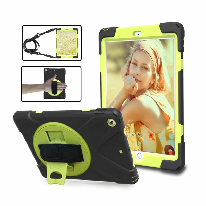 case for iPad 5/6/4 Pro 12.9" Air 10.5" mini 4/3 360 rotating stand silicon+PC cover Shockproof with shoulder strap Fran-Pad
case for iPad 5/6/4 Pro 12.9" Air 10.5" mini 4/3 360 rotating stand silicon+PC cover Shockproof with shoulder strap Fran-Pad