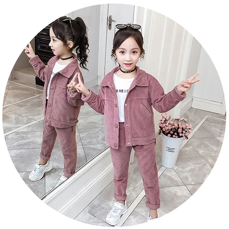 Girls Clothes Winter Thick Warm Long-sleeved Jacket Pants Corduroy Two-piece 4-12 Y Children Quality Clothing 2019 Hot Sale
Girls Clothes Winter Thick Warm Long-sleeved Jacket Pants Corduroy Two-piece 4-12 Y Children Quality Clothing 2019 Hot Sale
