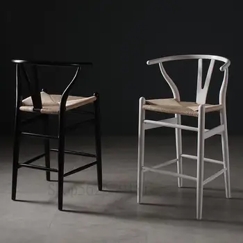 New Chinese Bar Chair High Stool Backrest Modern Simple Home Nordic Handrail Logs Bar stool
New Chinese Bar Chair High Stool Backrest Modern Simple Home Nordic Handrail Logs Bar stool