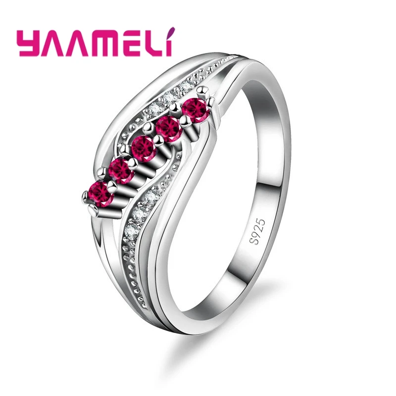 Geometric Style Shinning Small Crystals Paved Fashion Rings 925 Sterling Silver Anniversary Party Wedding Engaged | Украшения и