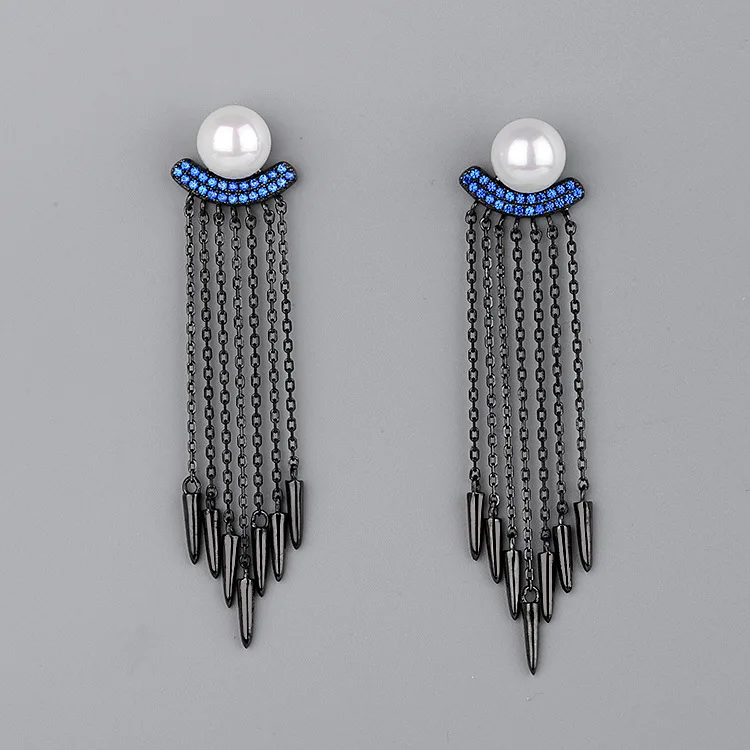 CMajor Latest S925 Sterling Silver Imported 7A Cubic Zircon Pearl Chain Tassels Dangle Earrings for Women
CMajor Latest S925 Sterling Silver Imported 7A Cubic Zircon Pearl Chain Tassels Dangle Earrings for Women