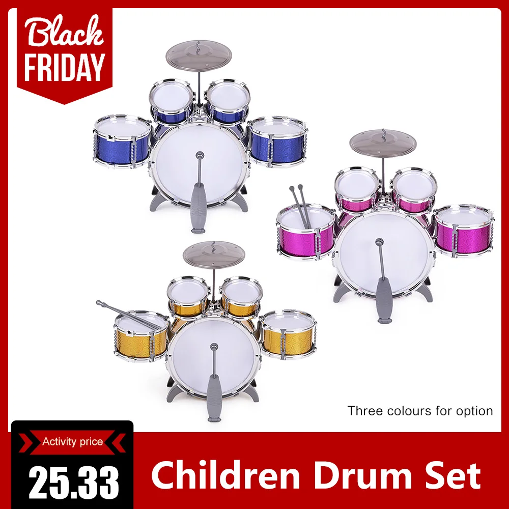 Children Kids Drum Set Musical Instrument Toy 5 Drums with Small Cymbal Stool Drum Sticks for Boys Girls drum set drums
Children Kids Drum Set Musical Instrument Toy 5 Drums with Small Cymbal Stool Drum Sticks for Boys Girls drum set drums