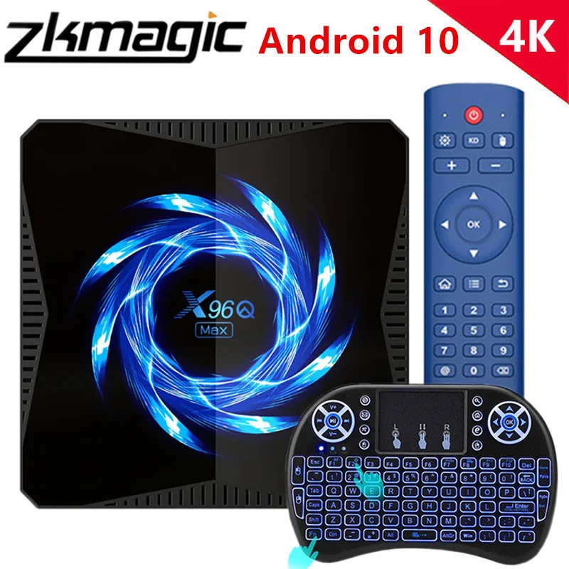 X96Q Max Смарт ТВ приставка Android 10 Allwinner чип H616 6K 4K HD Media Player 2 4 г/5G Wi Fi BT5.0 Youtube Google Play