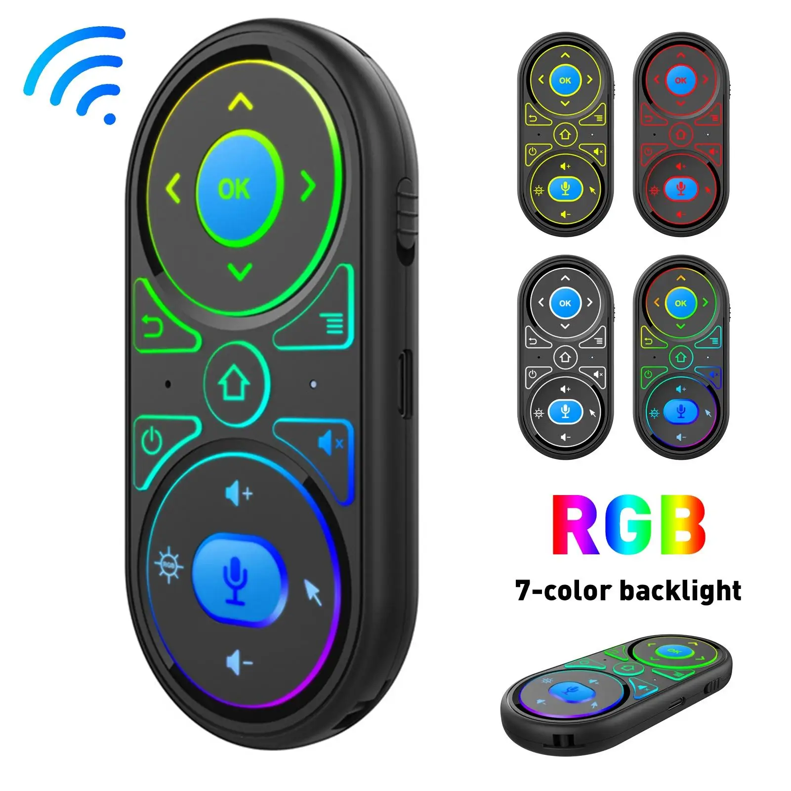 G-11 Air Mouse Google Voice Microphone RGB Backlit Gyro remote control IR Learning 2.4G Wilress rechargeable mini remote 2020
G-11 Air Mouse Google Voice Microphone RGB Backlit Gyro remote control IR Learning 2.4G Wilress rechargeable mini remote 2020