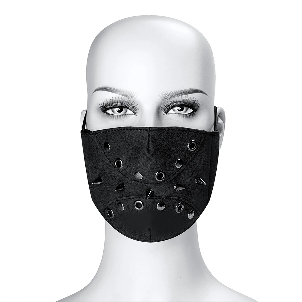 GearDuke Women Punk Rock Rivet Leather Masks Personality Motobike Mask Halloween Party Steampunk Mask GearDuke Women Punk Rock Rivet Leather Masks Personality Motobike Mask Halloween Party Steampunk Mask