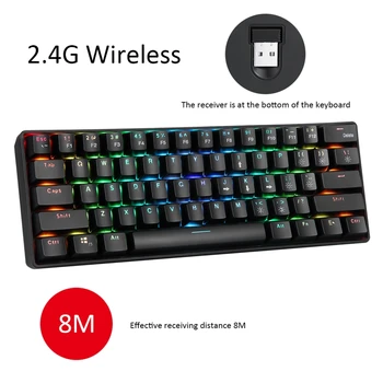 Russian English Mechanical Keyboard 61 Keys USB Wired 2.4G Wireless Dual Mode Gaming Keyboards Backlight for Desktop PC Laptop
Russian English Mechanical Keyboard 61 Keys USB Wired 2.4G Wireless Dual Mode Gaming Keyboards Backlight for Desktop PC Laptop