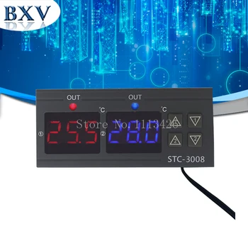 Dual Digital Temperature Controller Two Relay Output Thermostat Thermoregulator 10A Heating Cooling STC-3008 12V 24V 220V BXV
Dual Digital Temperature Controller Two Relay Output Thermostat Thermoregulator 10A Heating Cooling STC-3008 12V 24V 220V BXV
