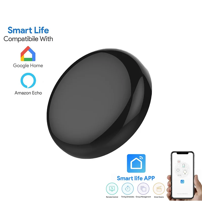 WIFI smart infrared remote control support APP smart life control compatible with alexa Google Assistant smart voice control
WIFI smart infrared remote control support APP smart life control compatible with alexa Google Assistant smart voice control