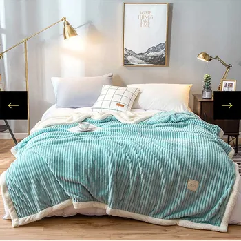 Winter Home Blanket Thicken Warm Coral Fleece Sofa Bedspread Office Blankets Quilt 
Winter Home Blanket Thicken Warm Coral Fleece Sofa Bedspread Office Blankets Quilt