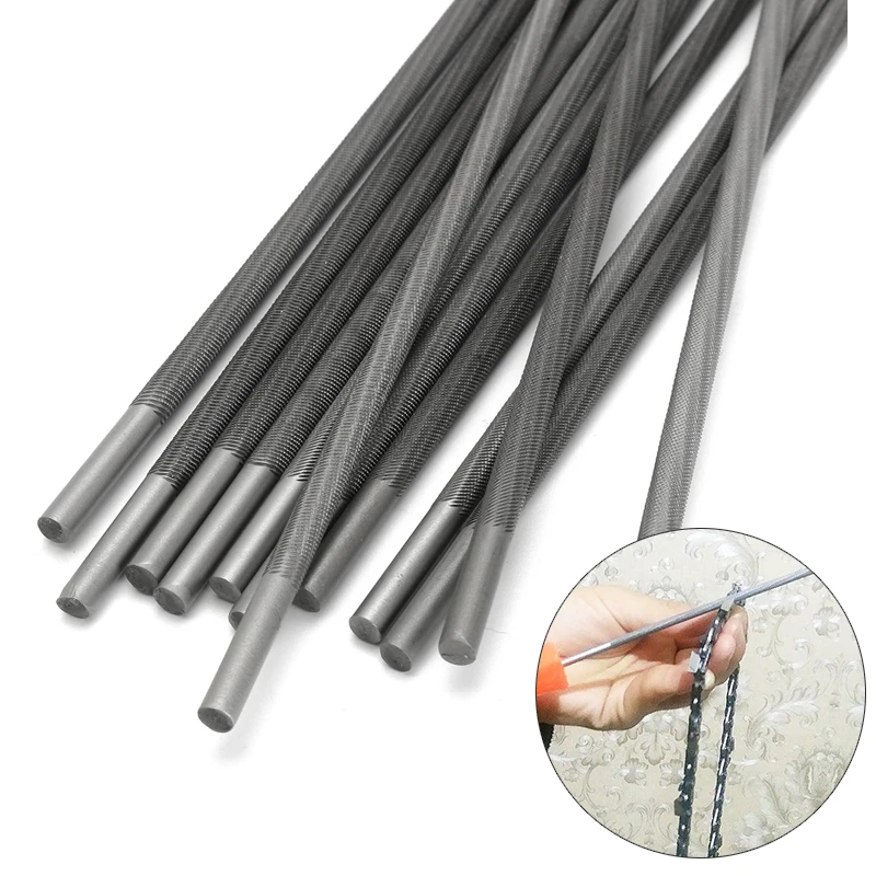 DWZ 12PCS 5/32'' Chainsaw Round Files For Sharpenning Chains Saw Sharpener Dozen