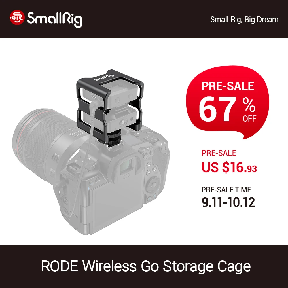 SmallRig RODE Wireless Go Storage Cage With cold shoe Mount Small & lightweight DIY Camera Shooting Rig Accessories - 2998
SmallRig RODE Wireless Go Storage Cage With cold shoe Mount Small & lightweight DIY Camera Shooting Rig Accessories - 2998