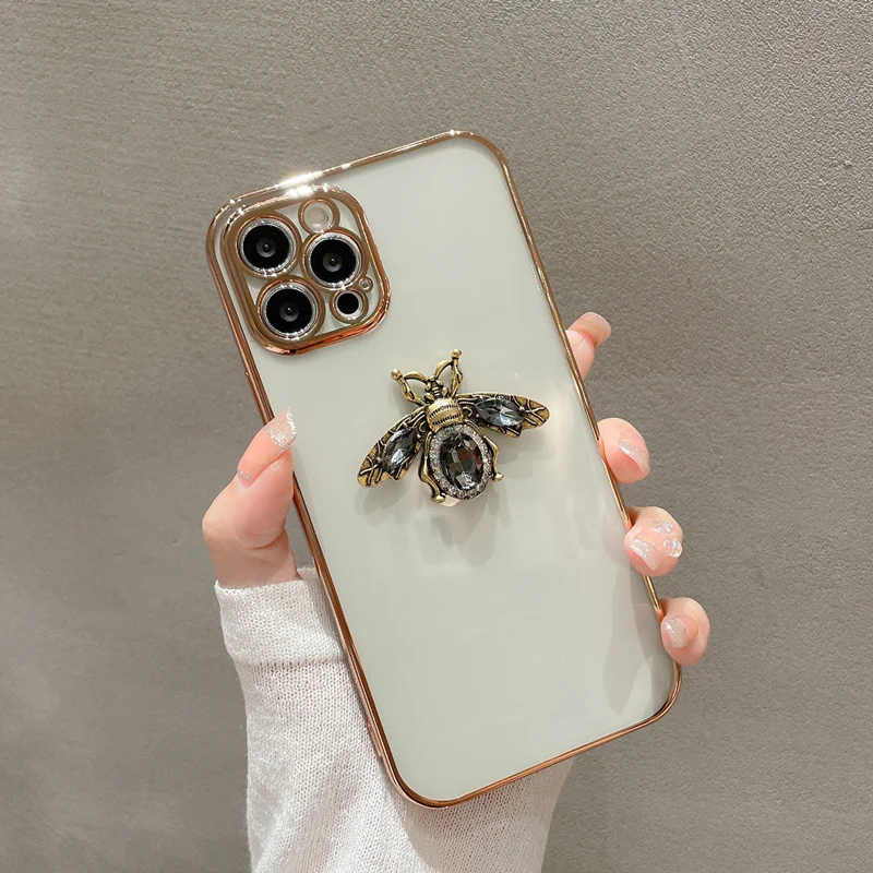Luxury diamonds bee electroped  case For iphone