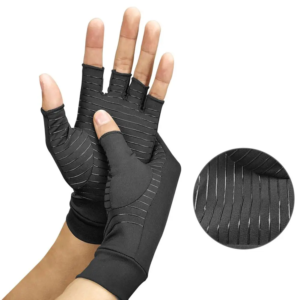 1 Pair Copper fiber pressure gloves Health Half Finger Wrist Gloves for Rheumatoid Arthritis Rehabilitation Health Wrist Gloves 
1 Pair Copper fiber pressure gloves Health Half Finger Wrist Gloves for Rheumatoid Arthritis Rehabilitation Health Wrist Gloves