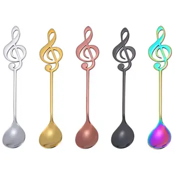 5 Pcs Stainless Steel Spoon Coffee Note Shape Music Theme Tea Stirring Spoon Small Ice Cream Dessert Scoop Creative Flatware
5 Pcs Stainless Steel Spoon Coffee Note Shape Music Theme Tea Stirring Spoon Small Ice Cream Dessert Scoop Creative Flatware