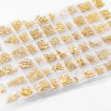 6 עיצובים/חבילה מעורב 3D הולו נייל מתכת מסגרת זהב מסמרת פגז הרבעה DIY מניקור נייל אמנות תפירה בגדי שקיות קישוט(China)
