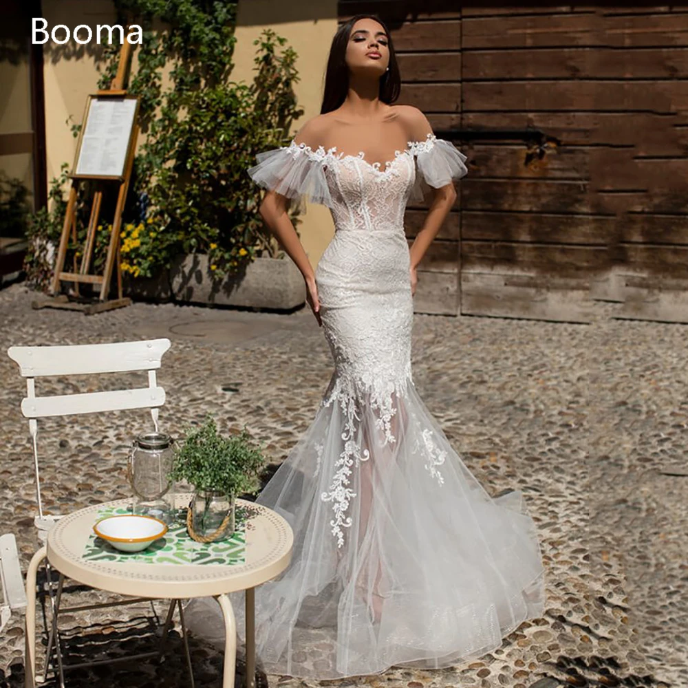 Booma Ivory Mermaid Wedding Dresses Sweetheart Off the Shoulder Trumpet Bridal Gowns Lace Appliques Backless Bride Dresses 
Booma Ivory Mermaid Wedding Dresses Sweetheart Off the Shoulder Trumpet Bridal Gowns Lace Appliques Backless Bride Dresses