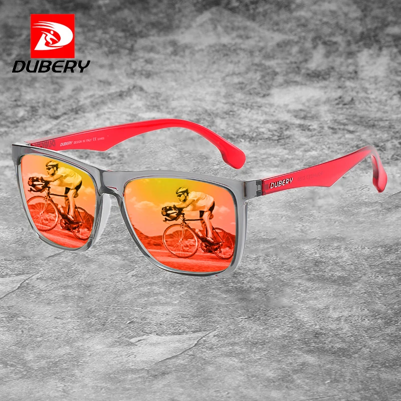 

DUBERY Sports Sunglasses for Man Polarized Fashion Rectangle Square Mirror Shades Sunglass Sun Glasses With Free Box