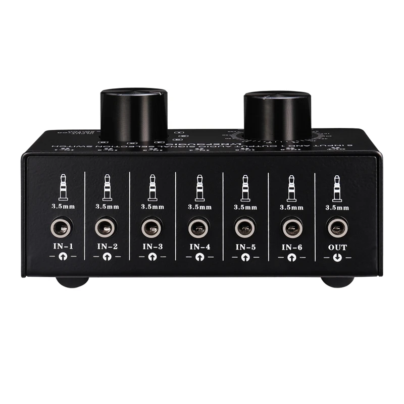 6 Input 1 Output Switcher Headphone Speaker Switcher Audio Source Selection Switcher Output Volume Adjustment Control 3.5mm Inte
6 Input 1 Output Switcher Headphone Speaker Switcher Audio Source Selection Switcher Output Volume Adjustment Control 3.5mm Inte