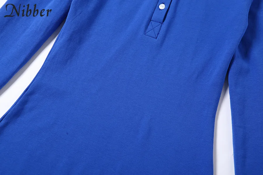 Nibber cotton Lapel Elastic Slim Soft High waist dresses Solid color casual simple girl College style sweet 2020 Spring femal