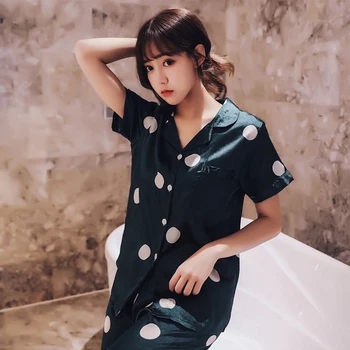 Sanderala Sexy Women Silk pajamas with short sleeves Sexy Pajamas Silk Comfortable Nightgown Female Sleepshirt Girls Nightdress
Sanderala Sexy Women Silk pajamas with short sleeves Sexy Pajamas Silk Comfortable Nightgown Female Sleepshirt Girls Nightdress