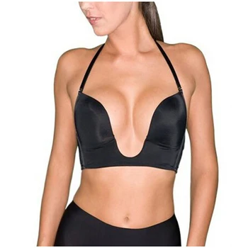 Sexy Solid Color Women Deep U Plunge Brassiere Super Push up Bra Underwire Seamless Bras Clear Back Shoulder Strap Lingerie Tops
Sexy Solid Color Women Deep U Plunge Brassiere Super Push up Bra Underwire Seamless Bras Clear Back Shoulder Strap Lingerie Tops